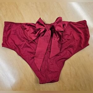 NWT Torrid Red Satin Bow Cutout Cheeky Panty Size 2 Color Jester Red